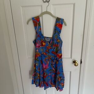 FARM Rio Blue Floral Mini Dress